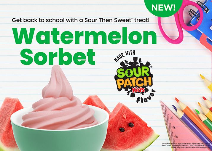 Yogurtland and SOUR PATCH KIDS® Team-Up to Release New Watermelon Sorbet Flavor!